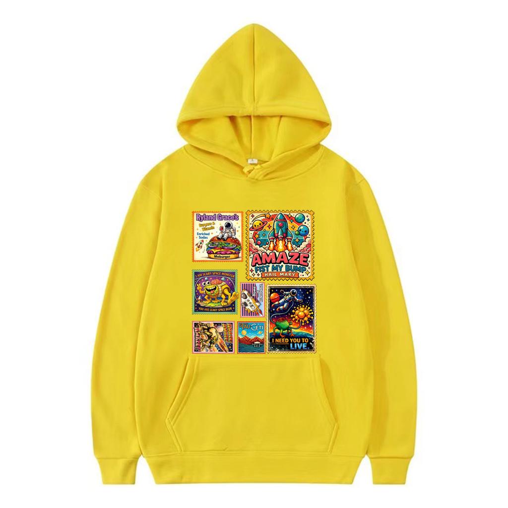 Project Hail Mary Stamp Rocky Amaze Andy Weir Book Lover Funny Hoodie Men Women Fashion Humor Sweatshirt Retro Oversized Hoodies