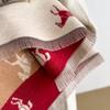 Horse Print Winter Scarve Elegance Blanket Scraf New Fleece Shawl  New Year Gift
