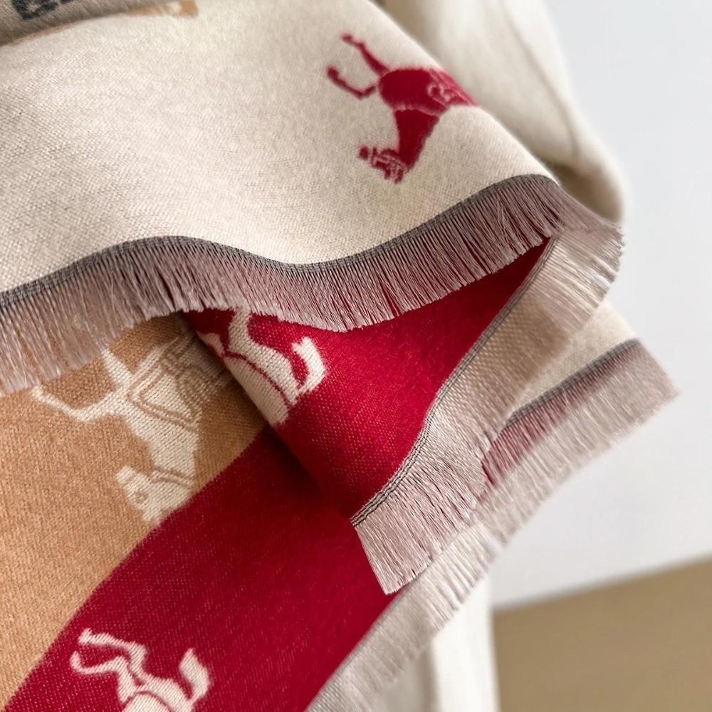 Horse Print Winter Scarve Elegance Blanket Scraf New Fleece Shawl New Year Gift