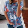 Женские летние свободные топы с короткими рукавами и круглым вырезом в стиле ретро с короткими рукавами и принтом, женские летние футболки