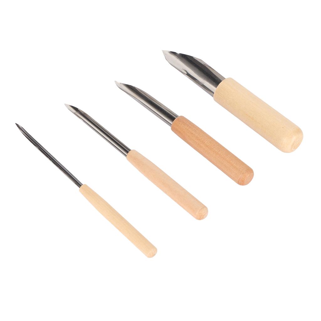4 шт. Набор инструментов для резьбы по коже, нож для снятия фаски с деревянной ручкой