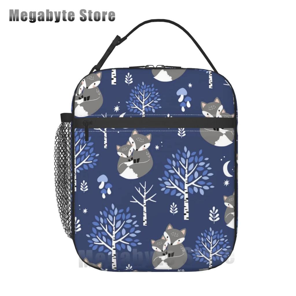 Foxes Autumn Fox Милый оранжевый многоразовый ланч-бокс для офиса, школы, пикника, пляжа, герметичная сумка-холодильник, сумка для ланча