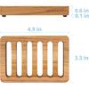 Slotted Bar Soap Holder Teak Wood by HTB, Kitchen Wooden Sponge Holder, Self Draining Soap Dish for Shower, Sink, Bathroom, Bathtub, RV