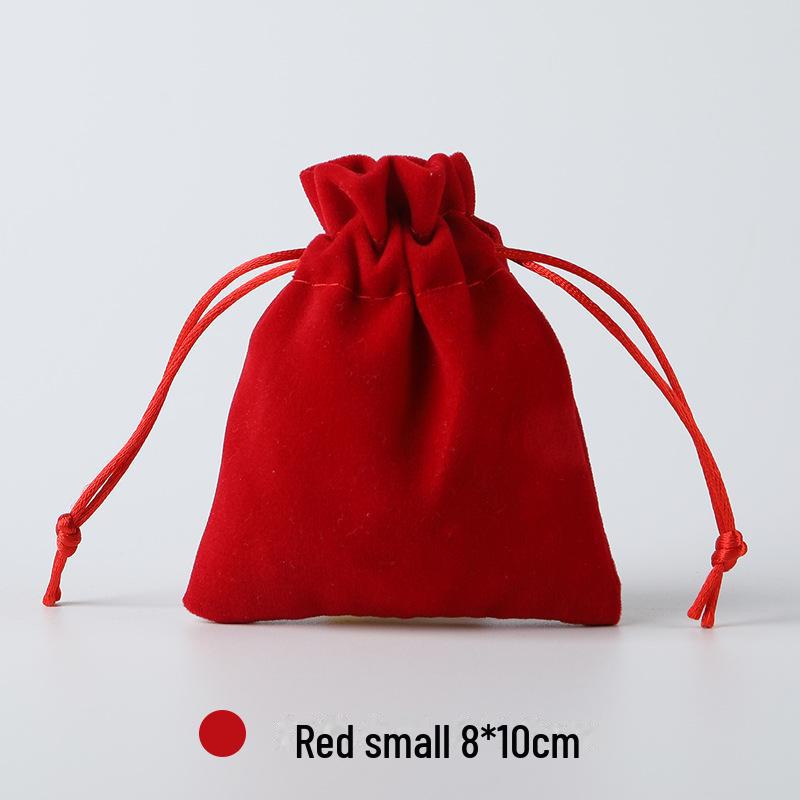Christmas Flannel Gift Bag: Red Drawstring Bag for Candy, Peace Fruit, and Wedding Favors