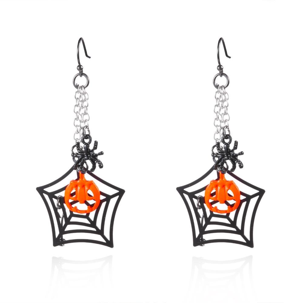 Spider Halloween Earrings Bat Pumpkin Dangle Earrings Retro Ghost Ear Studs Unisex