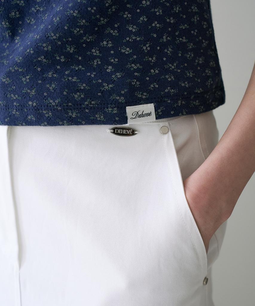 DEHEVE Flower Lace T-Shirt [Navy]