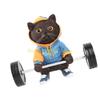KX4B Скульптура Кошки для Фитнеса, Фигурки Кошек для Фитнеса Декор Забавные Кошки Поднимающие Штангу Статуэтка Статуя Фигурка