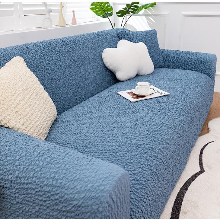 Чехол на диван из пузырчатой ткани, полная защита, кремовый стиль, устойчивый к царапинам кошек, эластичный протектор для дивана