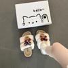 Cartoon Bear Cute Bedroom Ins Wind 2025 Autumn and Winter Bow Warm Cotton Slippers Women's Fluffy Slippers