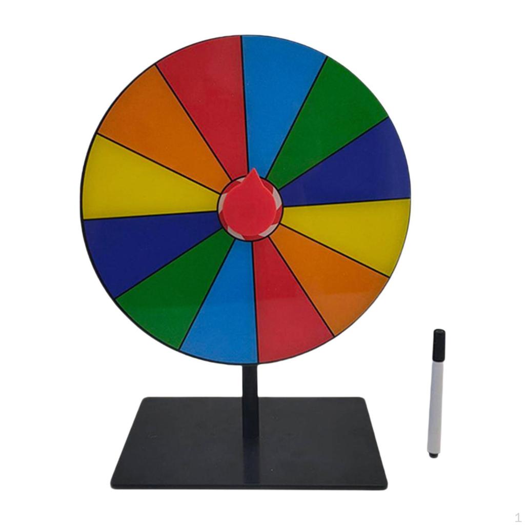 Tabletop Prize Turntable Set ,Color Rotating Wheel ,with Erasable Pen ,Reusable Lucky Draw Roulette