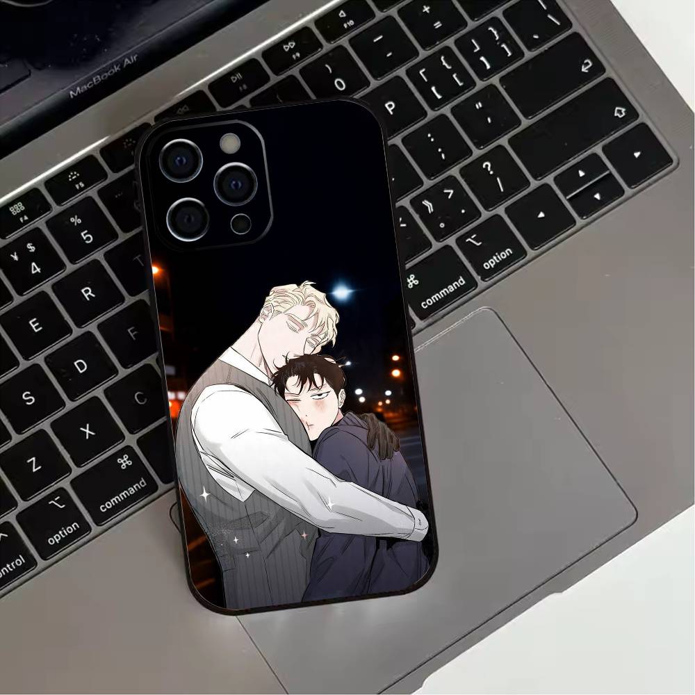 BL Manhwa R-roses And Champagne Phone Case For iPhone 17,16,15,14,13,12,11 Plus,Pro Max,XS,Soft Silicone Black Cover