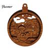 Holiday Atmosphere Hanging Crafts 3D Wooden Light Up Christmas Ornament, Layered House Tree Snowman Exquisite Gift Ornaments Nativity Scene Decoration