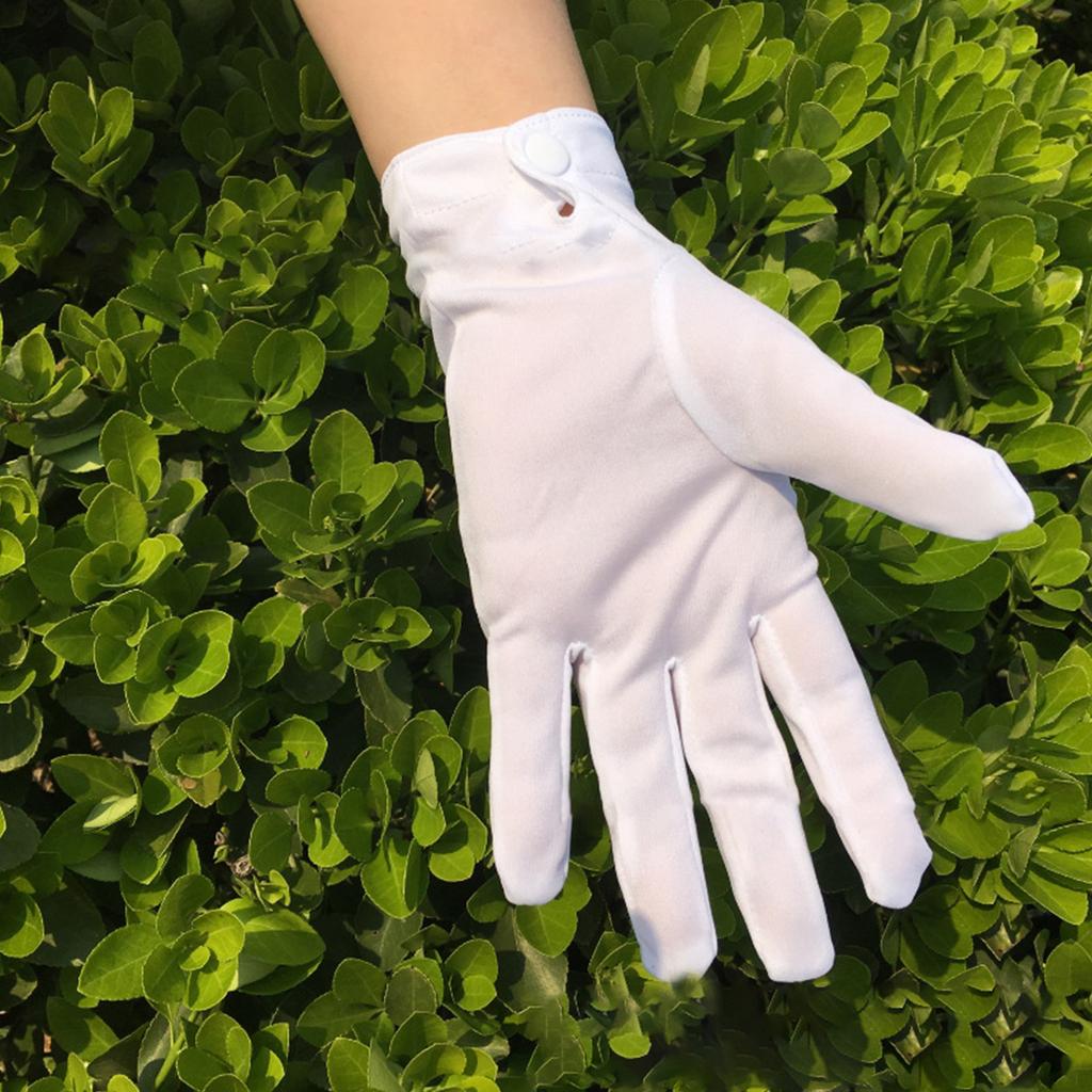 Adult White Gloves for Ceremony School Boys and Girls White Elastic Gloves for Dress Etiquette Gloves Stage Performances