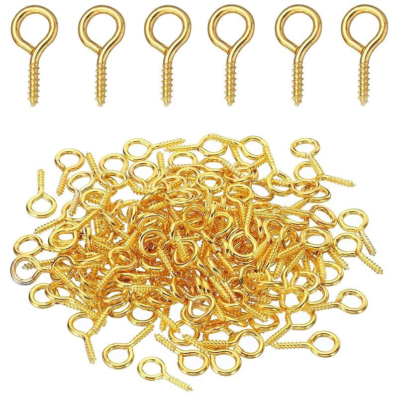 DEVENTORZ Screw Heaton Screw Hole Pin Screw Eye Pin Eye Hook Screw Screw Ikku Uv Resin Mold Approximately 100 Pieces 4*8mm Set Metal Fittings DIY