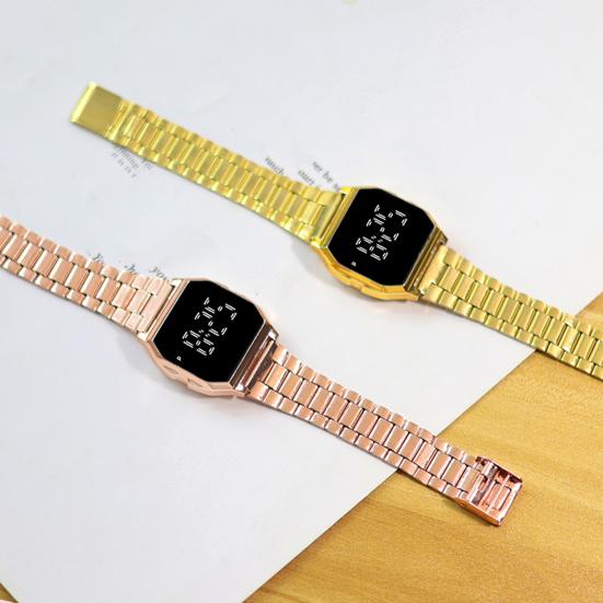 Модные цифровые часы с гальваническим покрытием, светодиодный дисплей, совместимый с HD, четкое изображение, водонепроницаемые часы, электронный браслет, часы для студентов