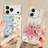 Чехол с рисунком Осьминог и Морская звезда Для iPhone 17 Pro Max Позолоченная рамка для камеры Прозрачная мягкая крышка Для iPhone 16 15 14 13 Pro Max 11 16E 17E