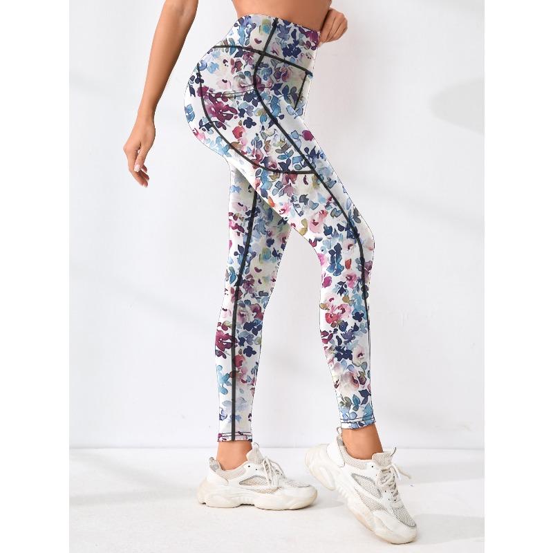 Popular Yoga Pants, High-waisted Tight Pants, Fitness Digital Printing, Hip-lifting, Slim-fitting, Outdoor Sports Pants for Women