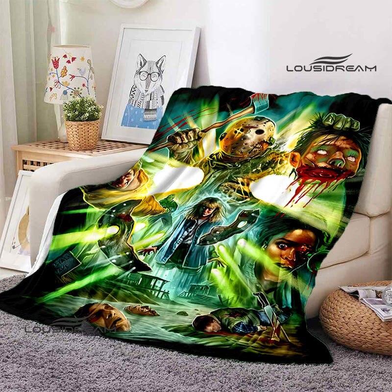 Friday the 13th Jason Print Blanket Fashion Home Decor Flannel Soft Cozy Blanket Home Travel Essential Birthday Gifts