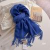 2024 New Scarf Women's Autumn and Winter Solid Color Imitation Cashmere Student Long Style Big Shawl for Warmth and Dual-use Thick Scarf
