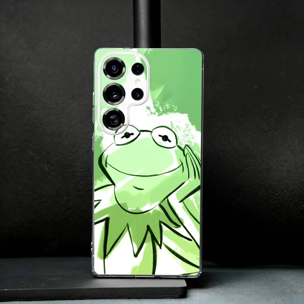 K-Kermit-t the frog Cute Phone Case For Samsung S25,S24,S21,S22,S23,S30,Ultra,S20,Plus,Fe,Note,10,9,5G Transparent Cover