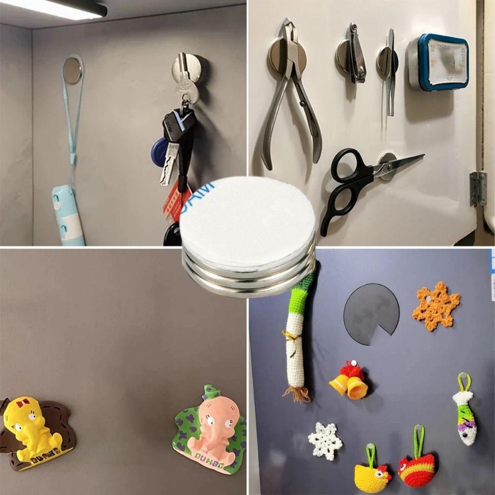 5pcs Round Sticky Magnets Disc NdFeB Powerful Magnets Neodymium Magnet Adhesive Magnet Refrigerator