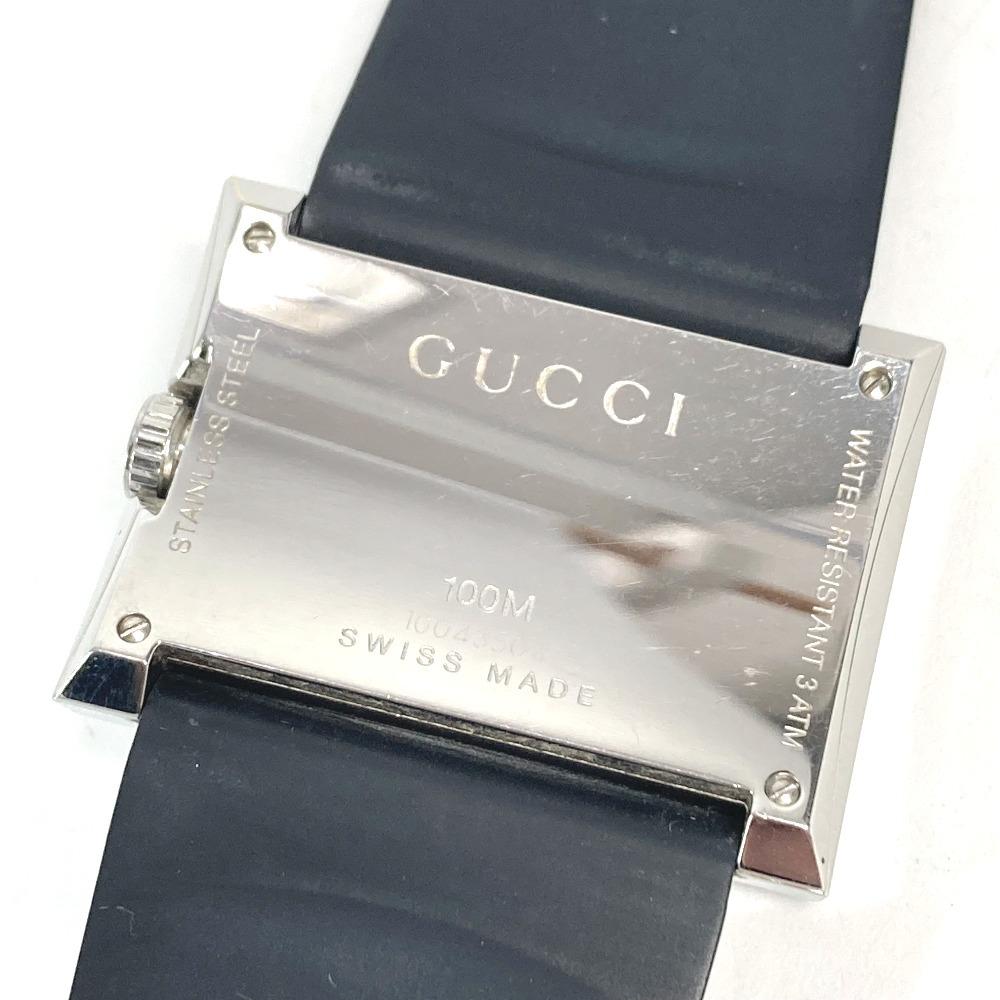 GUCCI 100M G logo Watch Men's Watch Clock Wristwatch SS / rubber Black/Silver