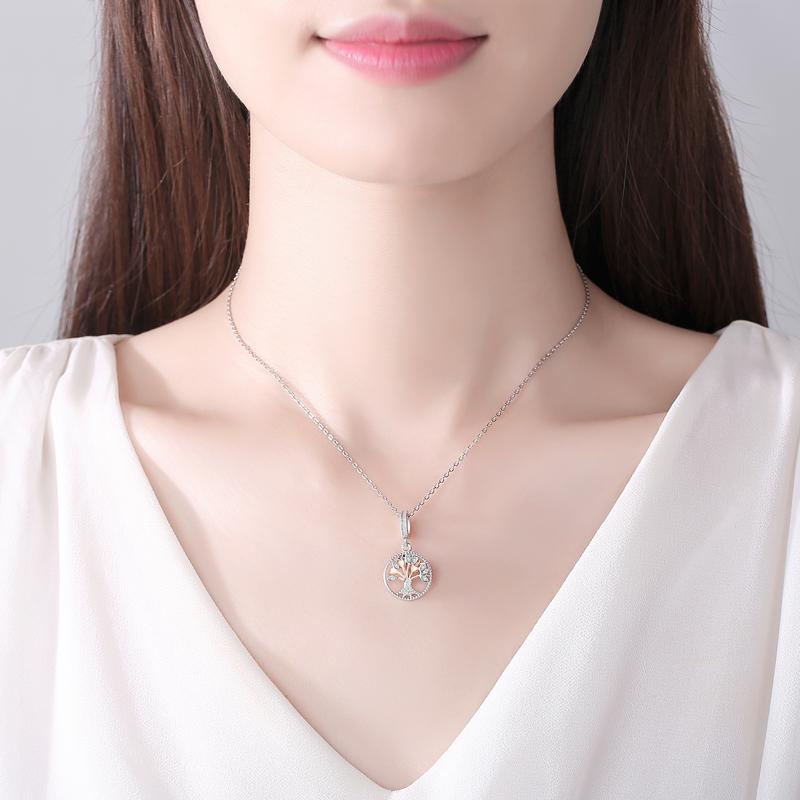 Original 925 Sterling Copper Charms Family Tree Love Heart Mom Pendant Beads Fit Brand Bracelets Necklaces Women DIY Zircon