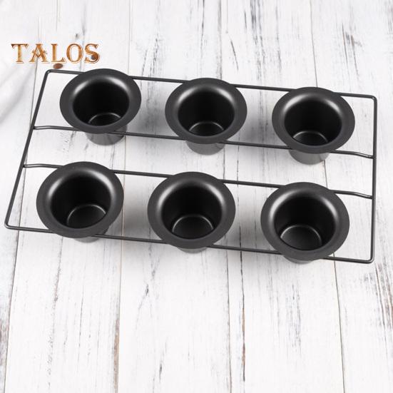 Popover Cake Pan Non-Stick Muffin Cupcake Bakeware for Oven Baking Vertical Cup Design 6-Cavity Versatile Waffle Pudding Pan