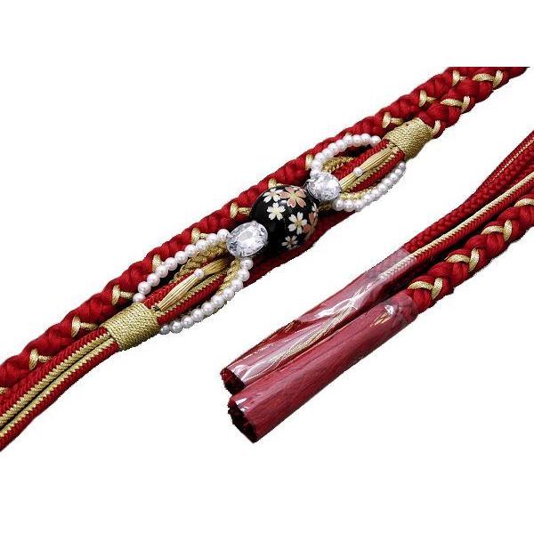 Used Beautiful Kimono obijime with parts dull furisode obijime coming-of-age ceremony obijime kimono obijime braid string obijime dull obijime red