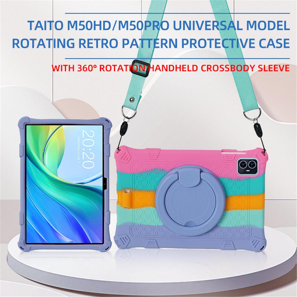 Вращающийся на 360 градусов чехол-подставка для Teclast M50HD M50Pro 10,1 дюйма, мягкий силиконовый чехол для планшета M50HD для детей, Funda с ремешком и держателем для стилуса
