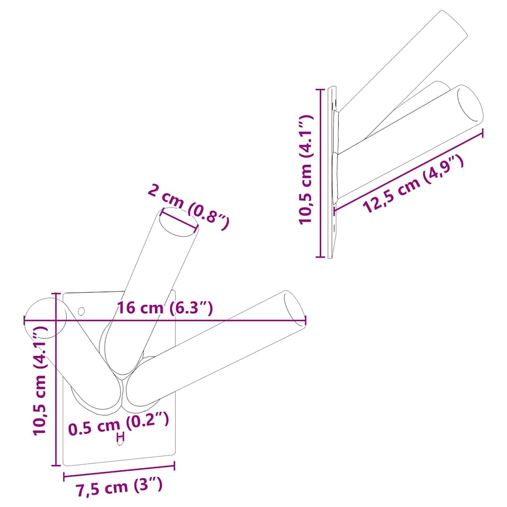 Flagpole Holder Silver 10.5 x 7.5 x 0.2 cm Steel