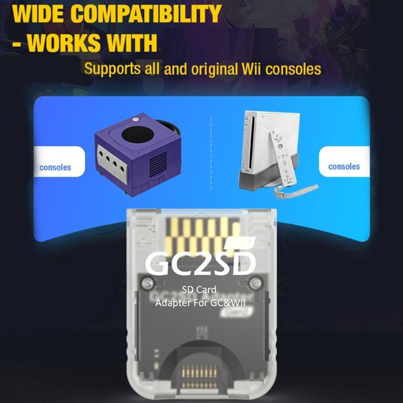 Прозрачный кардридер TF для GC2SD Gen2 Адаптер TF-карты Адаптер игровой карты памяти Улучшает игровой опыт