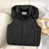 Новый осенне-зимний женский хлопковый жилет с капюшоном, без рукавов