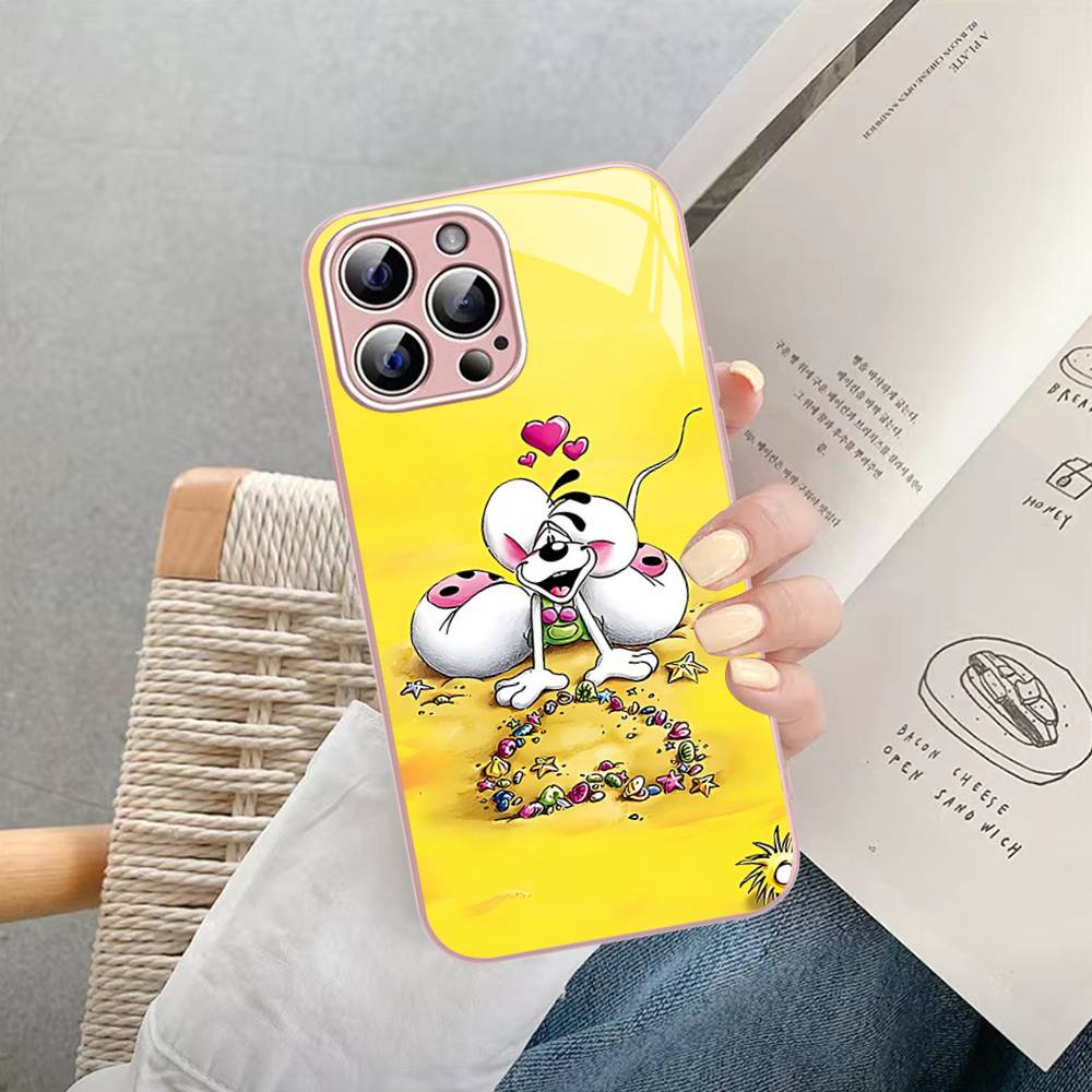 Cartoon D-Diddl For IPhone 14 13 12 Mini 11 Pro XS Max X XR 14 Plus Tempered Glass Cover