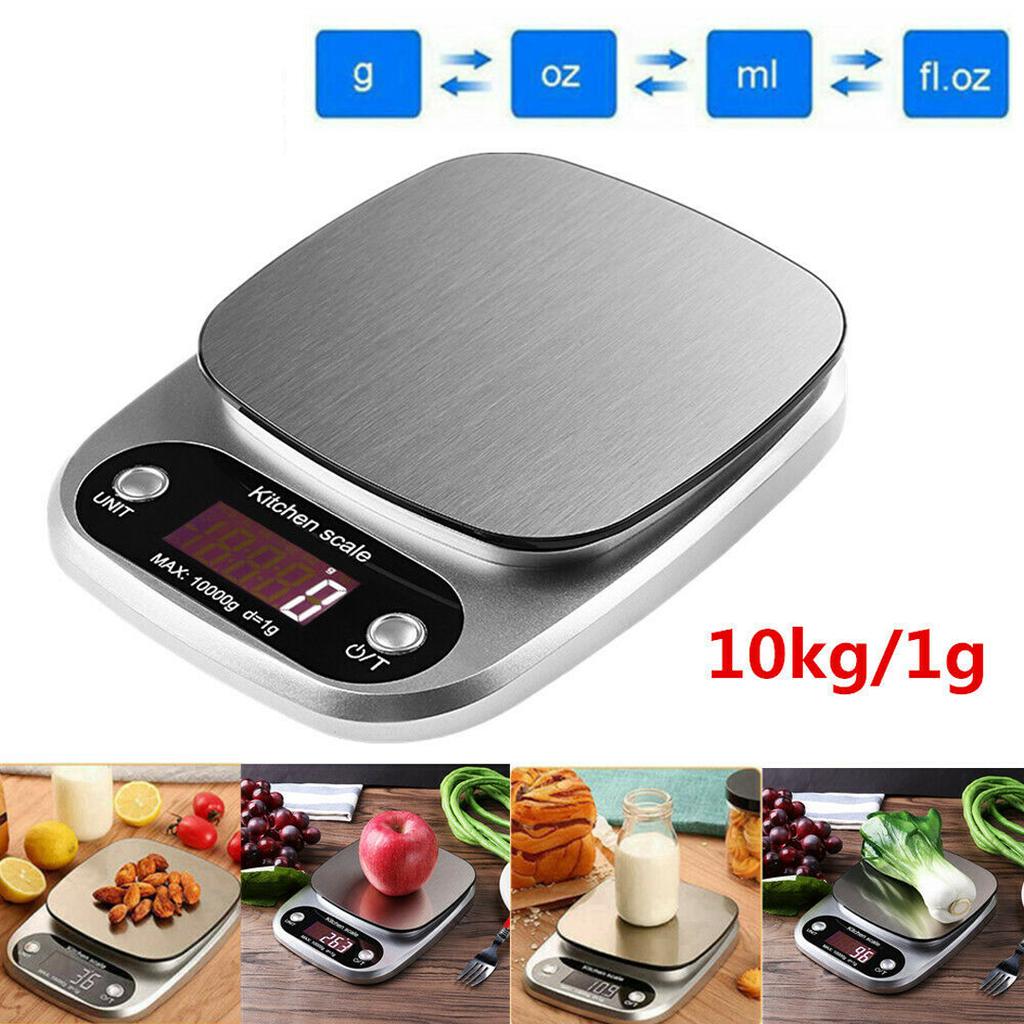 New 10kg/1g Accurate Electronic Scale Digital Stainless Steel Kitchen Food Scale