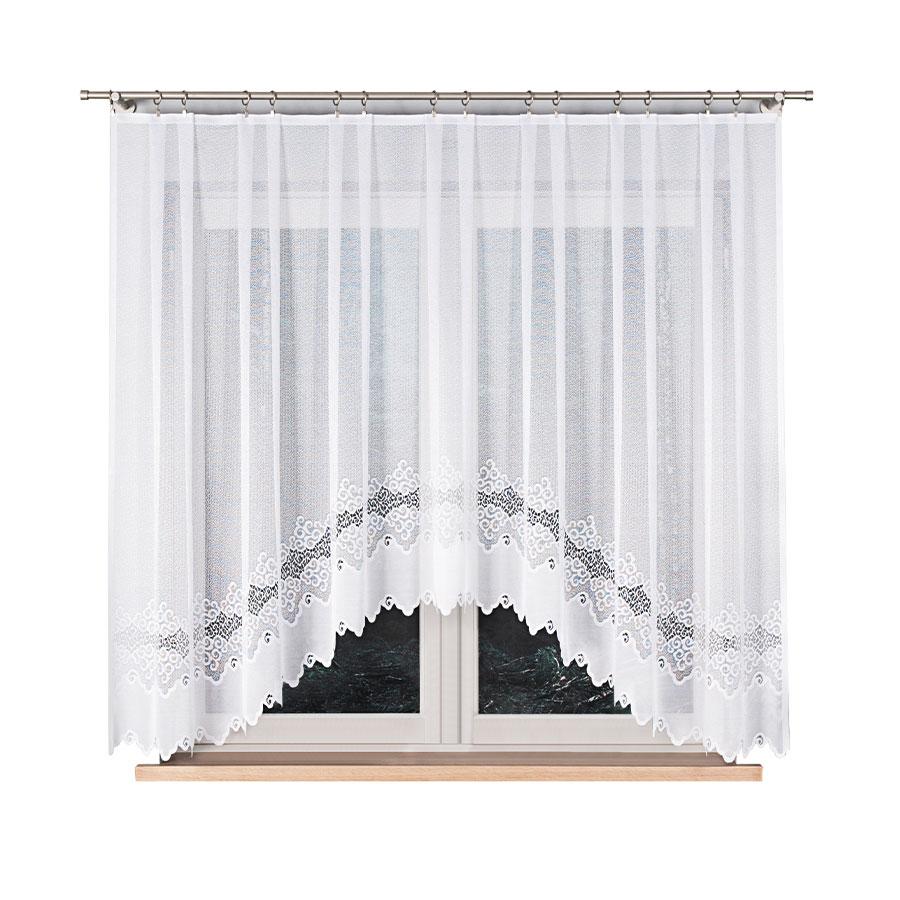 Modesta - Ready-Made Jacquard Curtain - White - Classic Pattern - 300X160