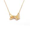 [M8892] - Gold-Plated Necklace 'Butterflies' White Gold - 15x10 Mm