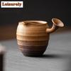 Кувшин для чая с боковой ручкой и глазурью в стиле ретро объемом 130 мл, ручная работа, грубая керамическая чашка для ча-хай, бытовая чашка для правосудия, принадлежности для ча-хай