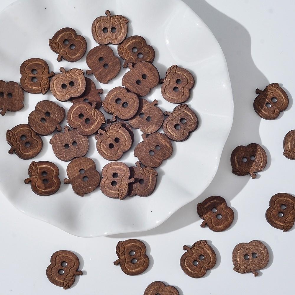 20 pcs Wooden Cat Shape Buttons 2 Holes Sewing Buttons Vintage Fish Buttons  Bags Hats