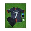 2008 Moscow Champions League Final Cristiano Ronaldo Children's Jersey 4 Piece Set (black)