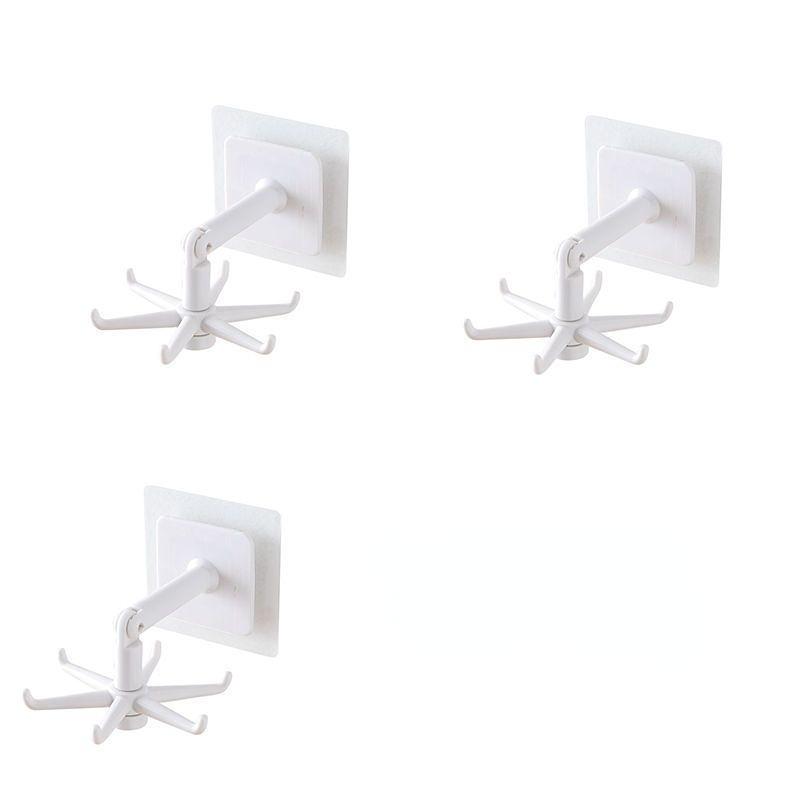 Универсальные крючки, вращающиеся на 360 градусов крючки для хранения с шестью когтями, вешалка для полотенец для ванной комнаты, кухонный органайзер, крючки для хранения без ударов