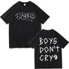 Футболка Rels B Flakk Smile Футболки с принтом надписи Boys Don't Cry Модные повседневные футболки оверсайз с коротким рукавом Унисекс уличная одежда
