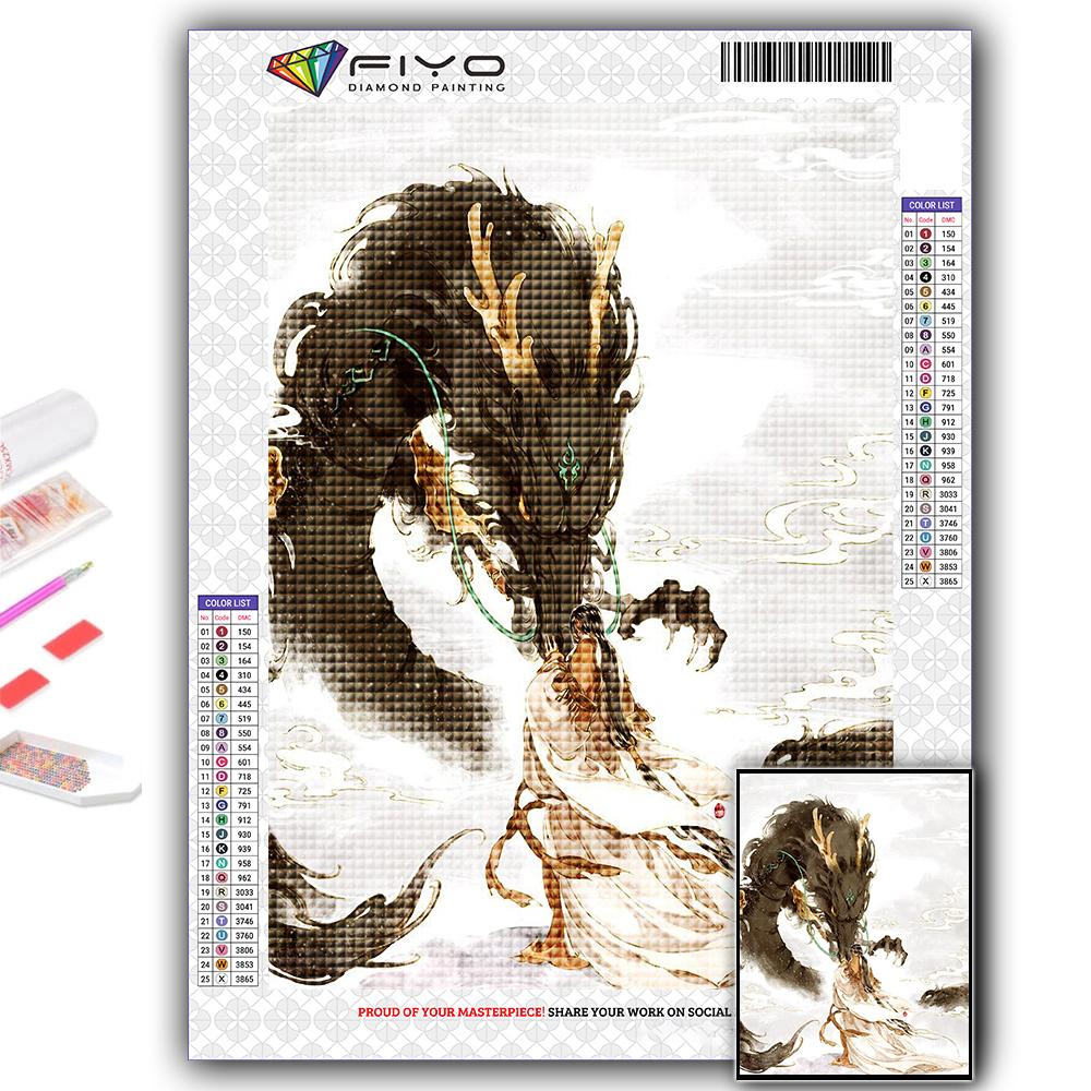 5D DIY Алмазная картина Китайский дракон Вышивка крестиком Алмазная художественная вышивка Мозаика Домашний деко