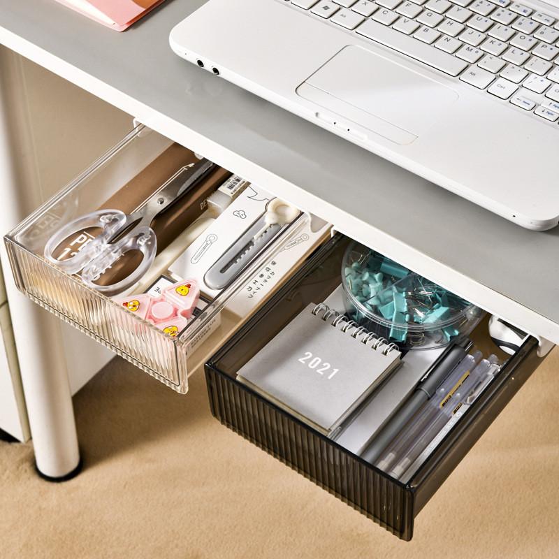 Abs Plastic Drawer Style Desk Organizer With Hidden Pen Holder For Students And Office Use