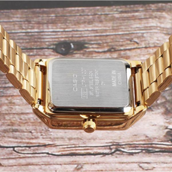 Casio Женские квадратные аналоговые металлические наручные часы LTP-V007G-9B