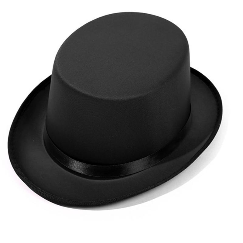 Universal Trilby Hat for Gentlemen Magicians Carnivals Trilby Hat Thicken Flat Top Hat for Gentlemen Casual Gathering