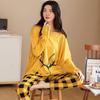 Women's Cartoon Long Sleeve Pajamas - Cute & Comfy Korean Style for Spring & Autumn - Plus Size Available