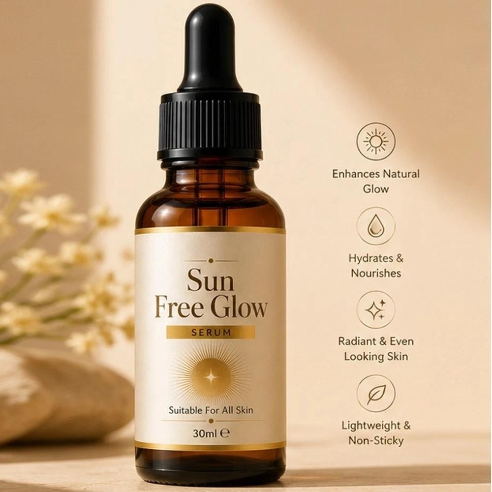 5PCS Sun Free Glow Vitamin C Face Serum For Sensitive, Oily, and Dry Skin 30ml Moisturising Serum For Dark Spots
