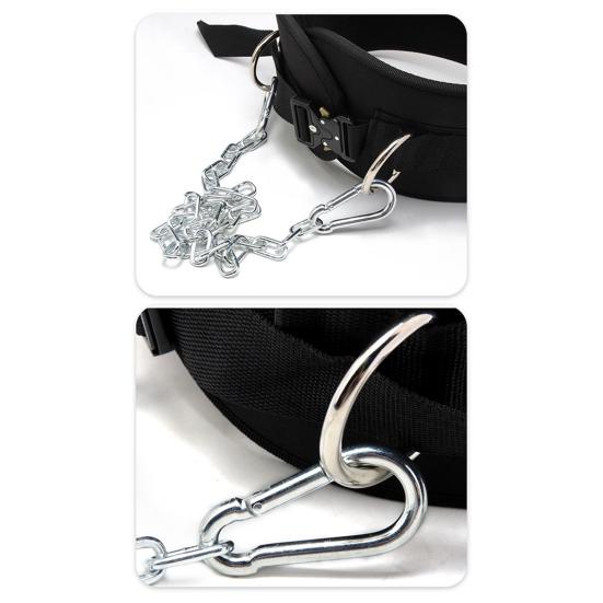 Strength Trainer Weighted Pull-Up Belt with D-Rings Wide Belt High Load-Bearing Capacity Thickened Core Fitness Weight Lifting Belt