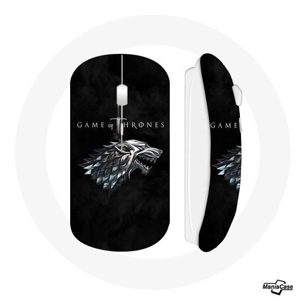 Souris Sans Fil Game of Thrones Saison 8 Le Trône de Fer La maison Stark Logo L'hiver arrive